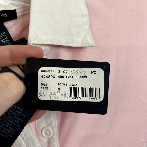 Gant GNH Neat Lightweight Rugger Polo Womens Size Medium Light Pink White NWT - Picture 6 of 6
